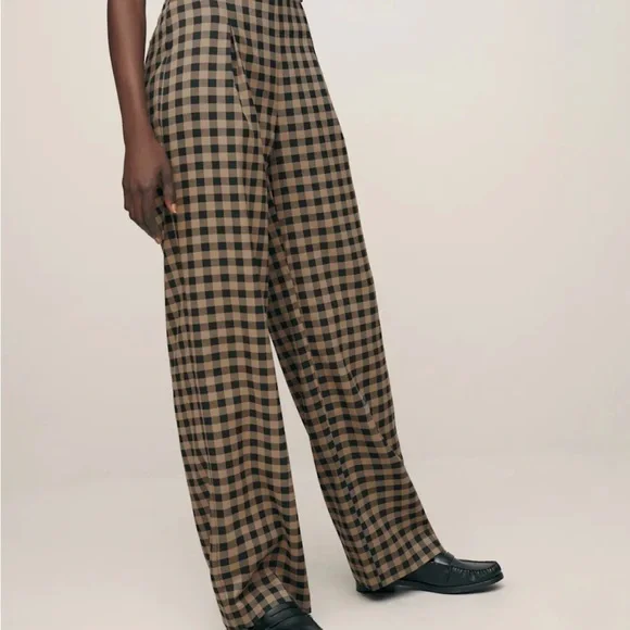 Reformation Cleo Two Piece Set in Brown Plaid - Picture 4 of 8